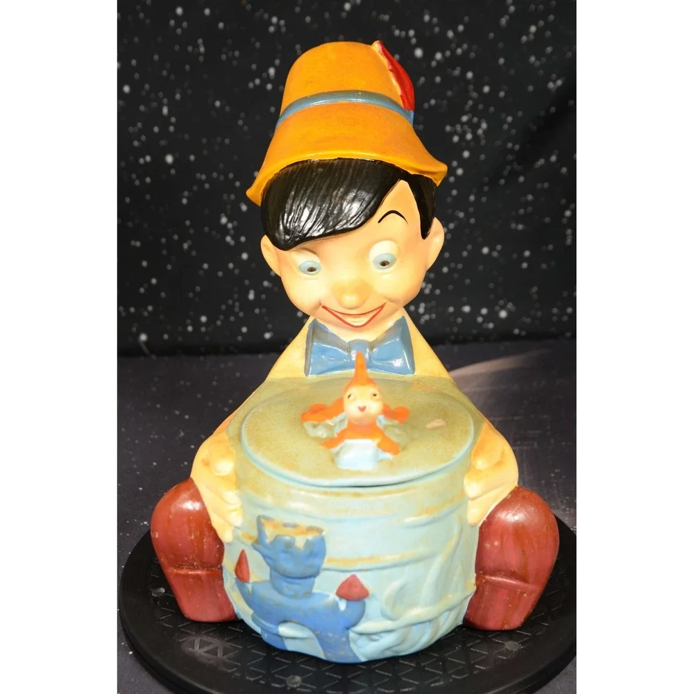 VINTAGE WALT‎ DISNEY 1940 MOVIE PINOCCHIO & CLEO THE GOLDFISH COOKIE JAR USA